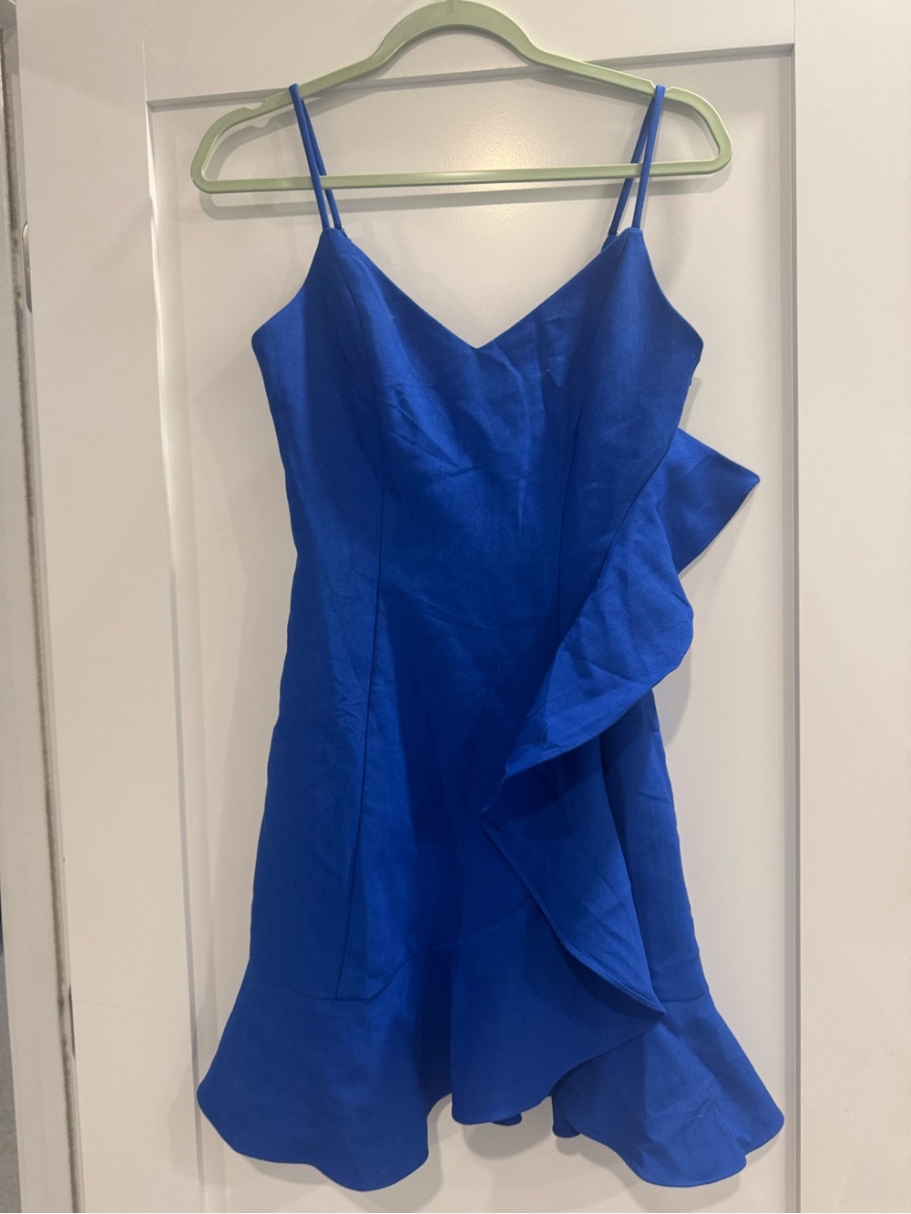 DO+BE Royal Blue Ruffle-Accent Mini Dress